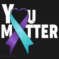 You Matter Suicide Prevention Awareness Teal Purple Heart Ribbon Women's Hoodie thumb 2