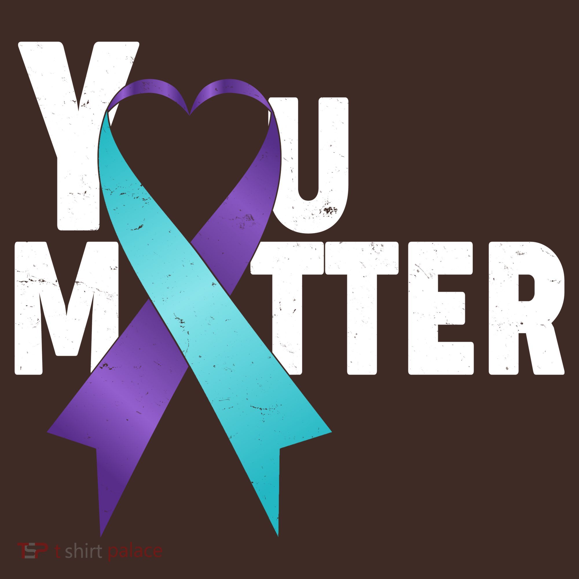 You Matter Suicide Prevention Awareness Teal Purple Heart Ribbon Baby Bodysuit