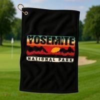 Yosemite Mountain Sunset Yosemite National Park Golf Towel thumb 1
