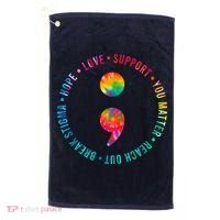 You Matter Semicolon Suicide Prevention Awareness Golf Towel thumb 0