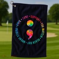 You Matter Semicolon Suicide Prevention Awareness Golf Towel thumb 1