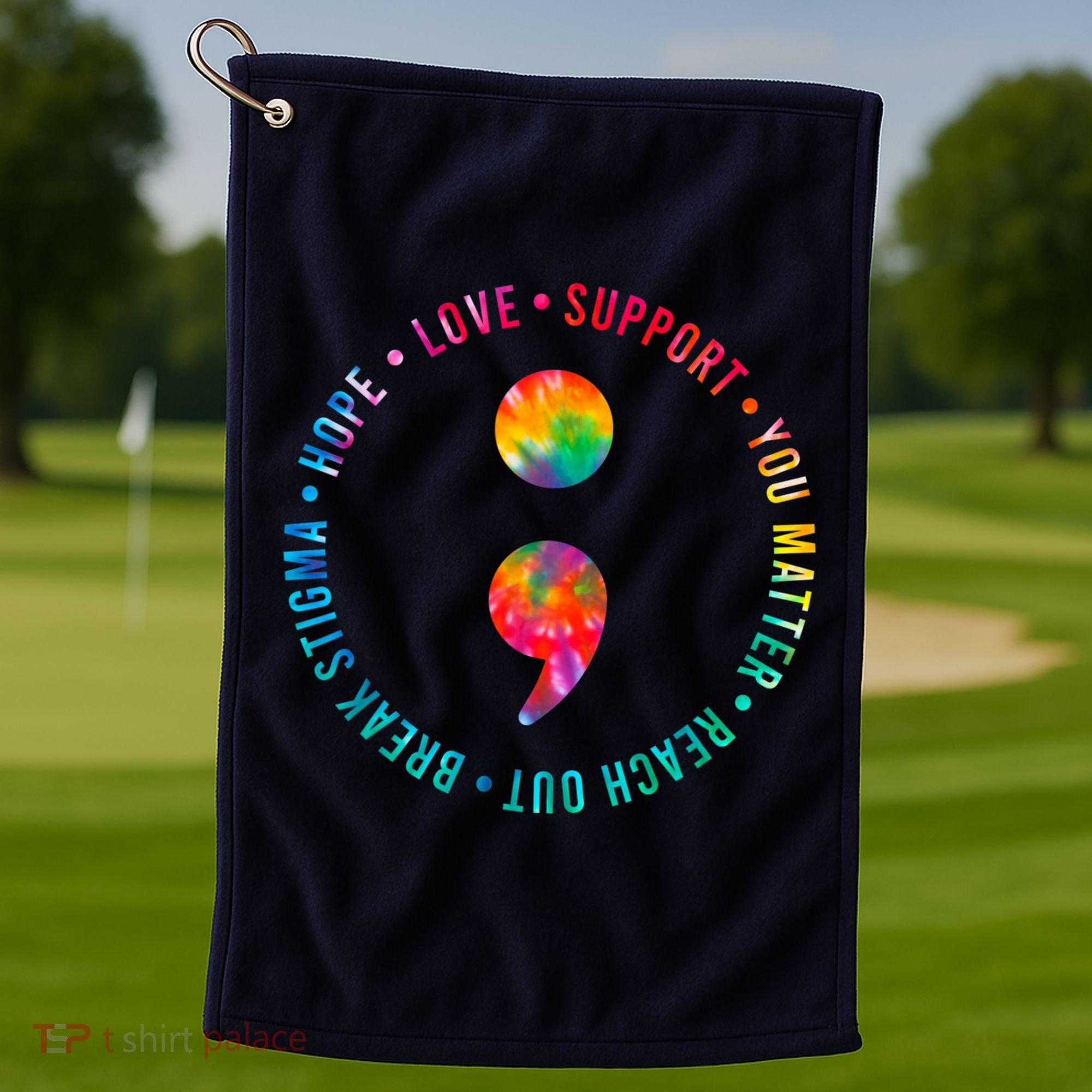 You Matter Semicolon Suicide Prevention Awareness Golf Towel