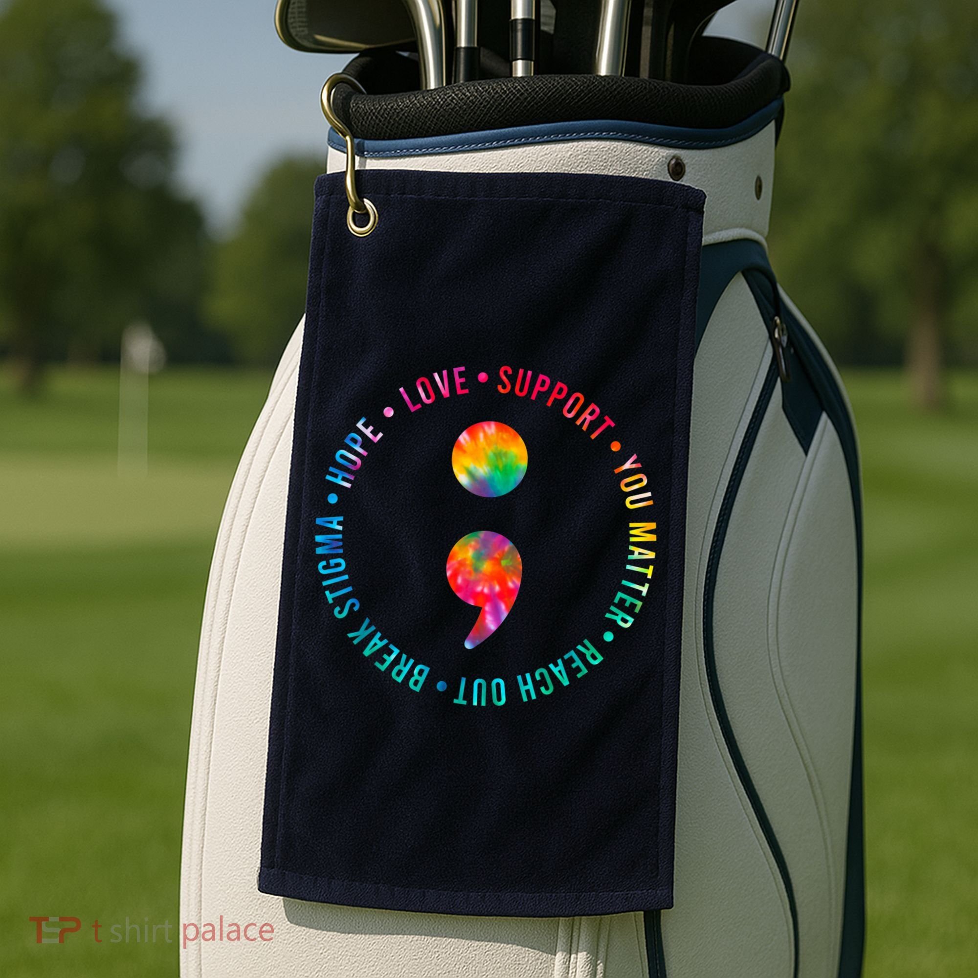 You Matter Semicolon Suicide Prevention Awareness Golf Towel