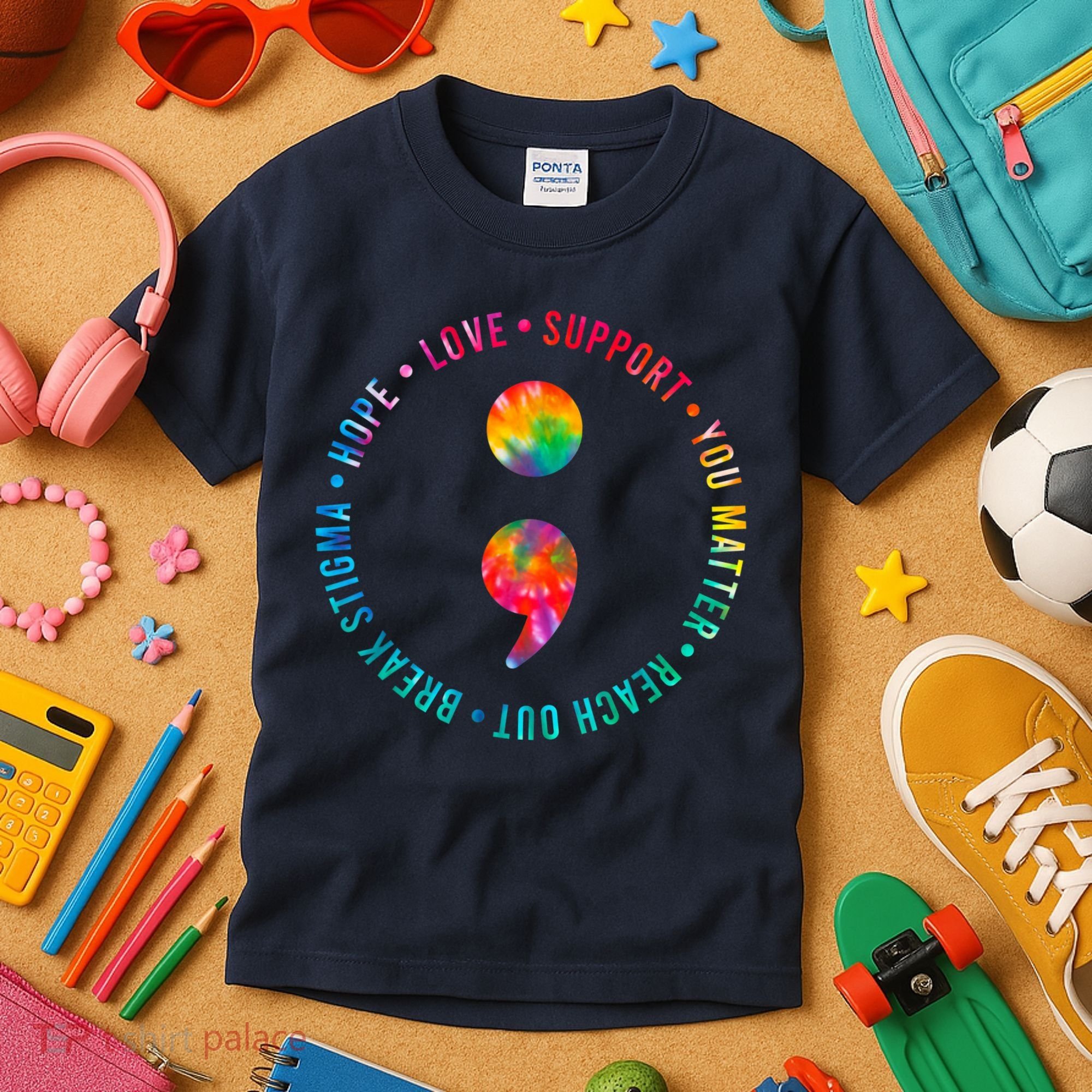 You Matter Semicolon Suicide Prevention Awareness Kids T-Shirt