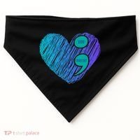 You Matter Semi Colon Heart Suicide Awareness Prevention USA-Made Doggie Bandana thumb 0