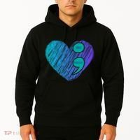 You Matter Semi Colon Heart Suicide Awareness Prevention Hoodie thumb 2