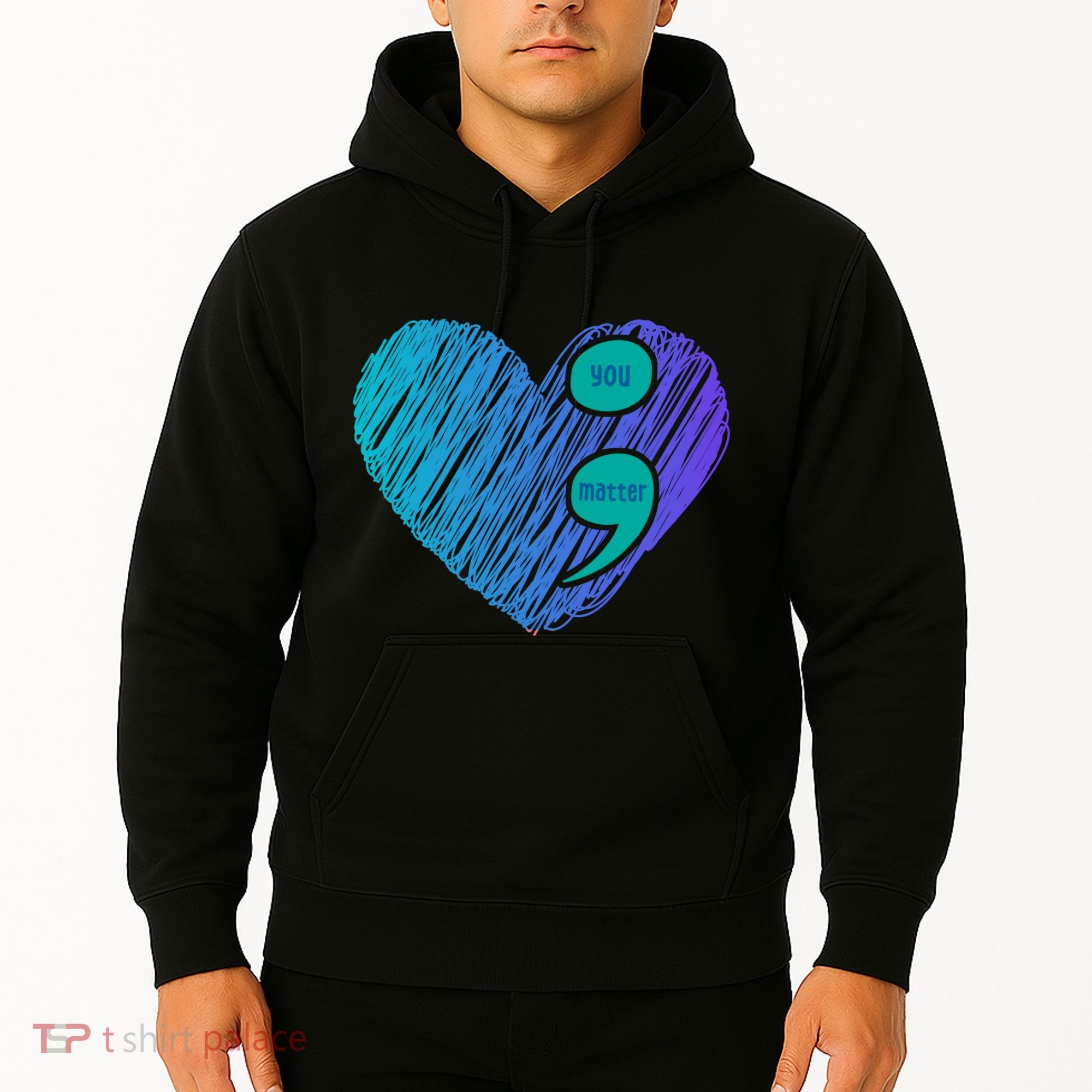 You Matter Semi Colon Heart Suicide Awareness Prevention Hoodie