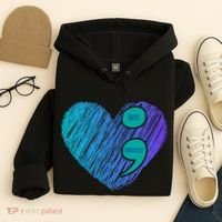 You Matter Semi Colon Heart Suicide Awareness Prevention Hoodie thumb 4