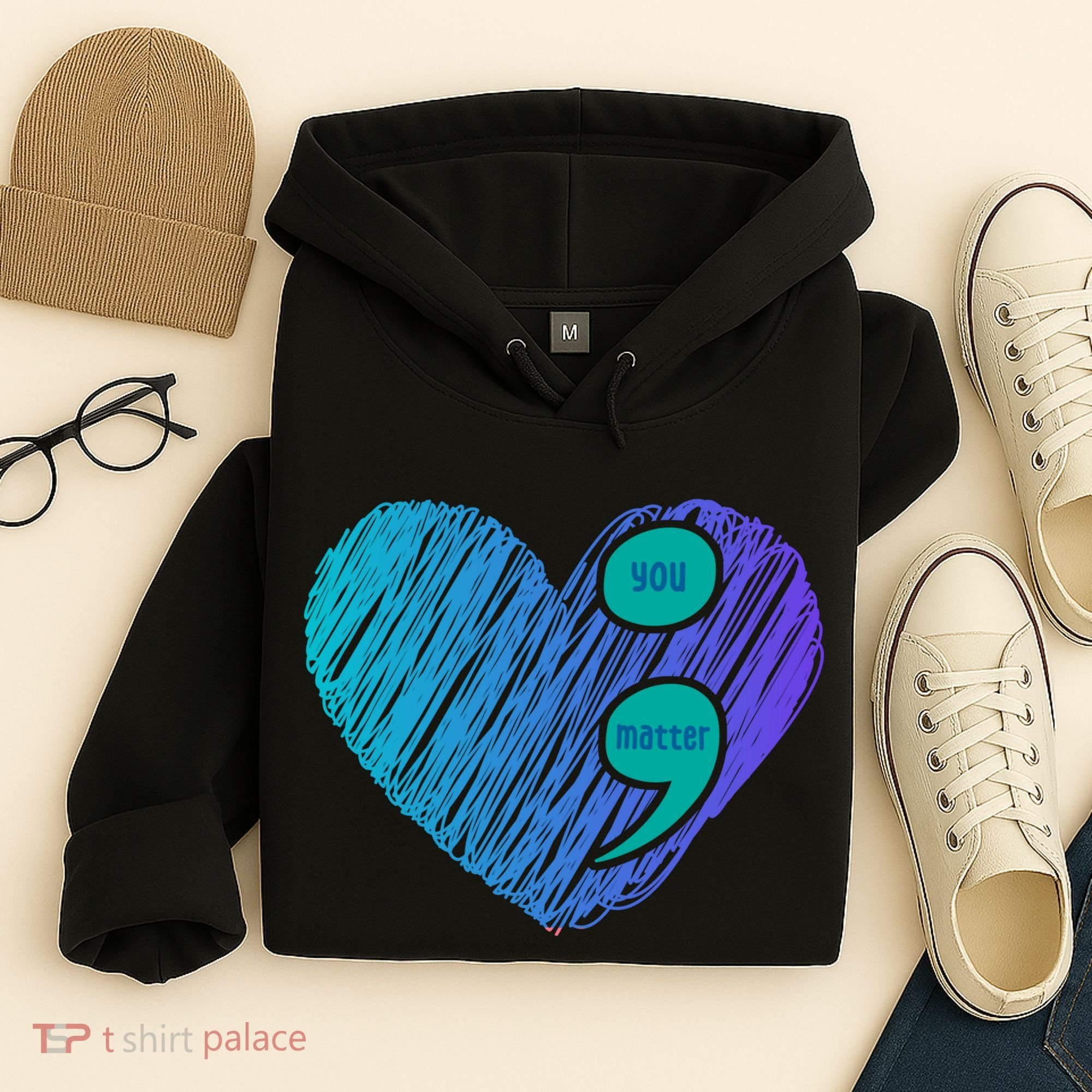 You Matter Semi Colon Heart Suicide Awareness Prevention Hoodie