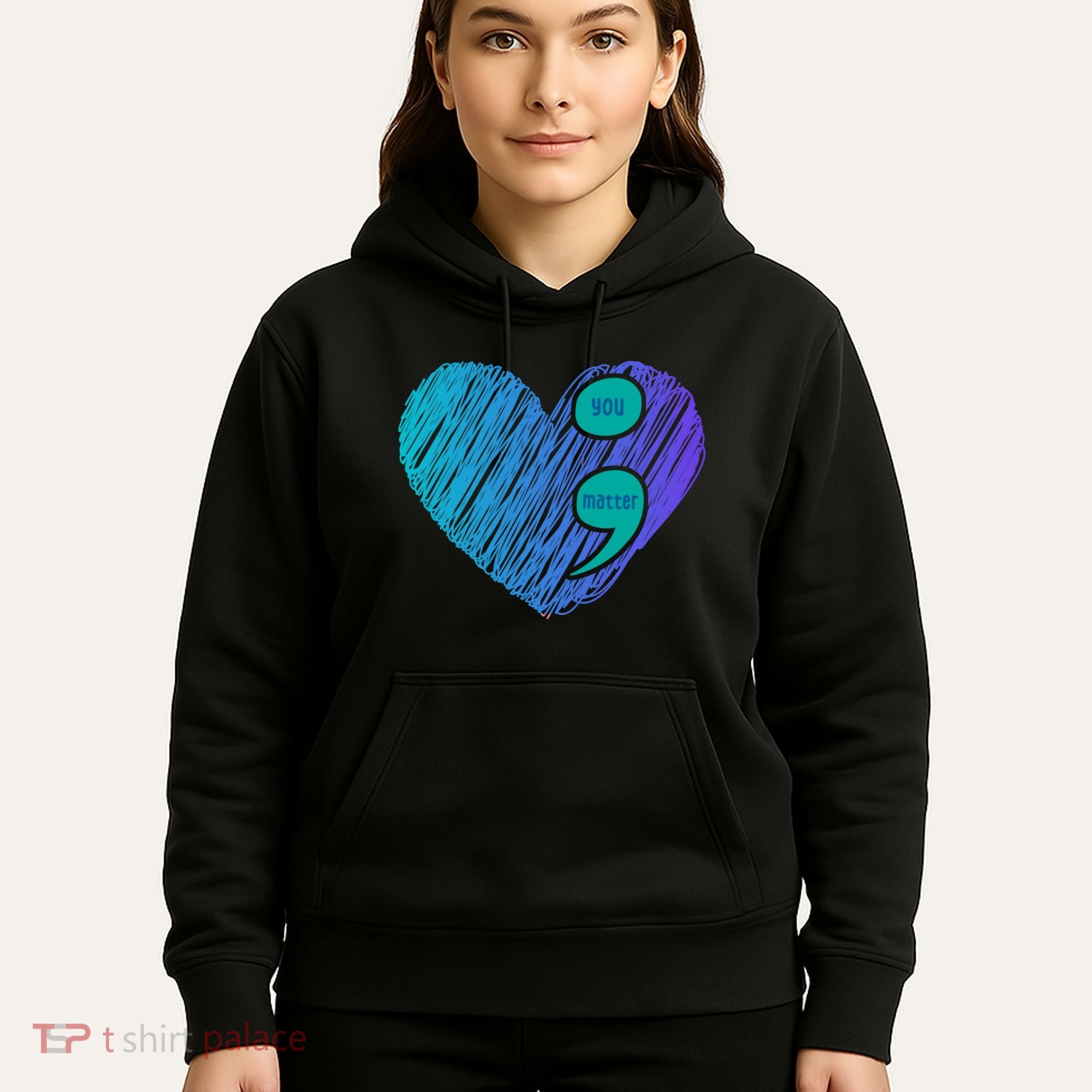 You Matter Semi Colon Heart Suicide Awareness Prevention Hoodie