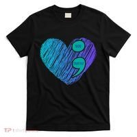 You Matter Semi Colon Heart Suicide Awareness Prevention T-Shirt thumb 0
