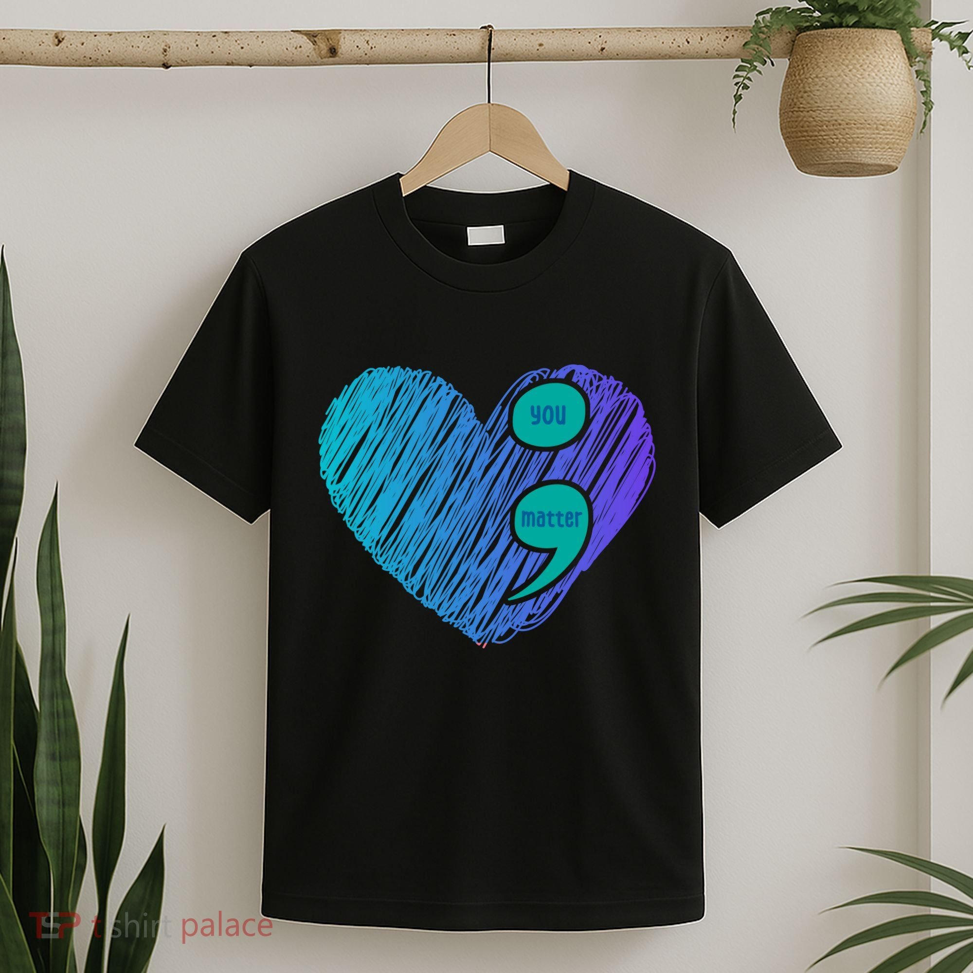 You Matter Semi Colon Heart Suicide Awareness Prevention T-Shirt