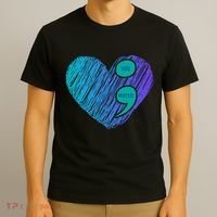 You Matter Semi Colon Heart Suicide Awareness Prevention T-Shirt thumb 3