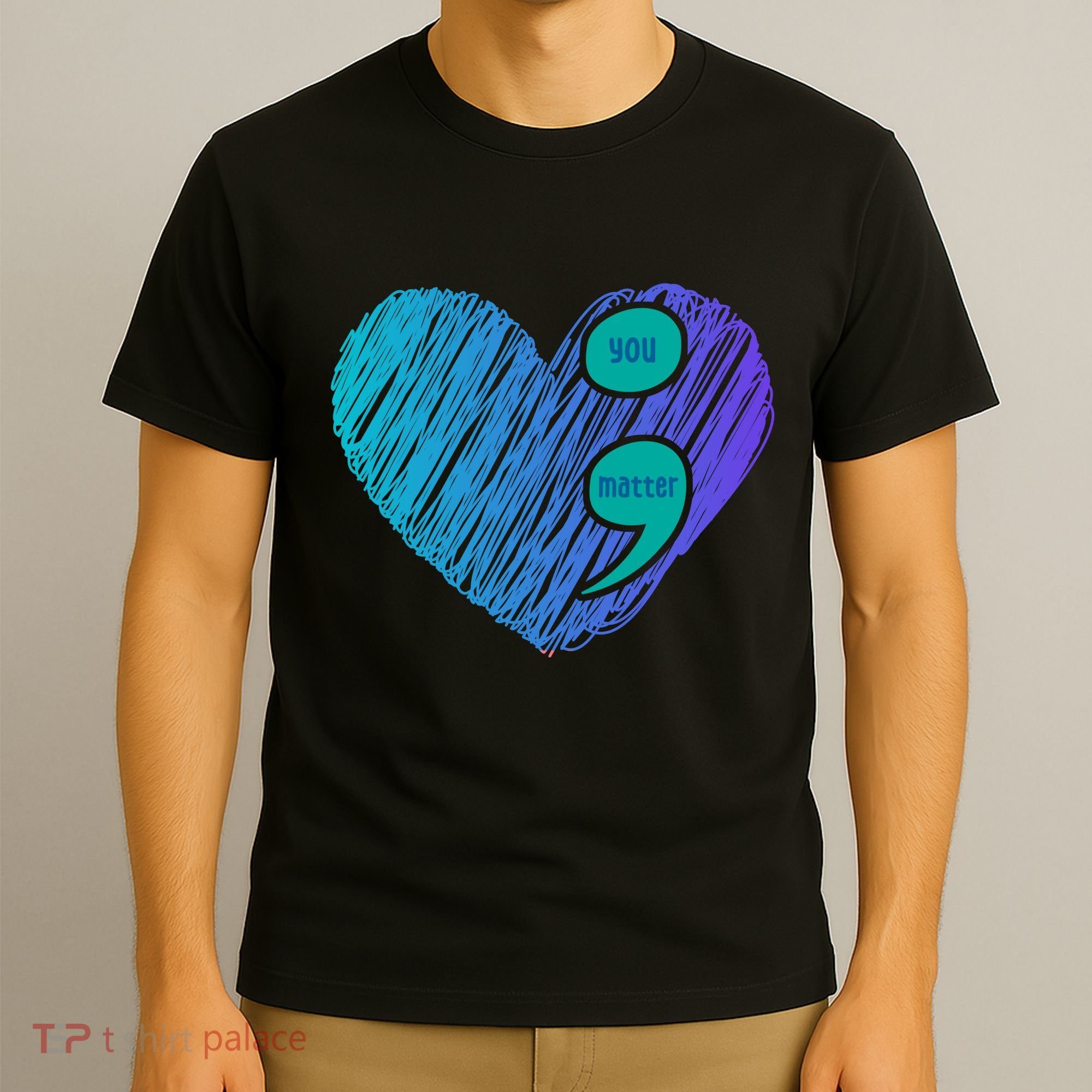 You Matter Semi Colon Heart Suicide Awareness Prevention T-Shirt