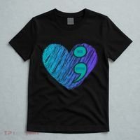 You Matter Semi Colon Heart Suicide Awareness Prevention T-Shirt thumb 5