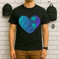 You Matter Semi Colon Heart Suicide Awareness Prevention T-Shirt thumb 6