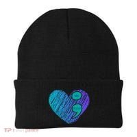 You Matter Semi Colon Heart Suicide Awareness Prevention Beanie thumb 0
