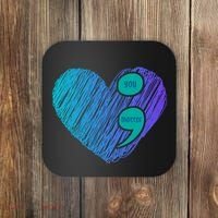 You Matter Semi Colon Heart Suicide Awareness Prevention Coaster thumb 0