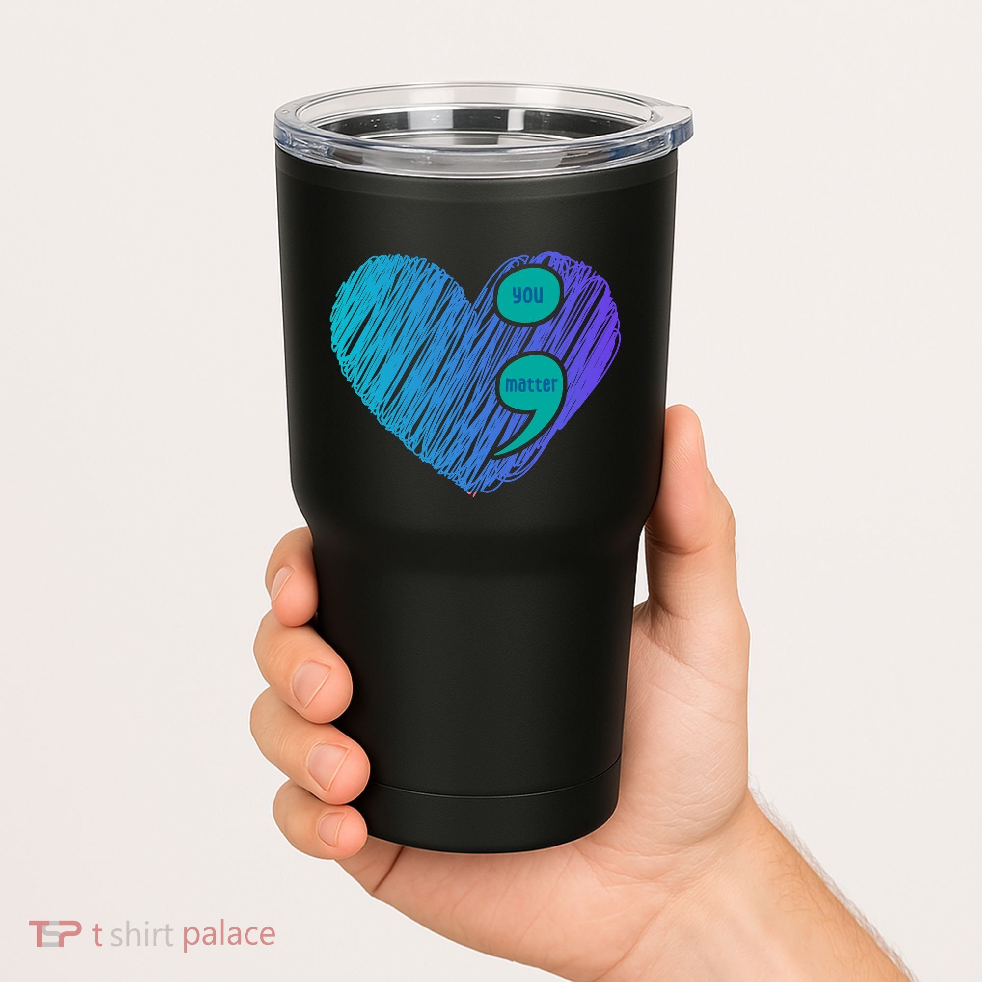 You Matter Semi Colon Heart Suicide Awareness Prevention Tumbler