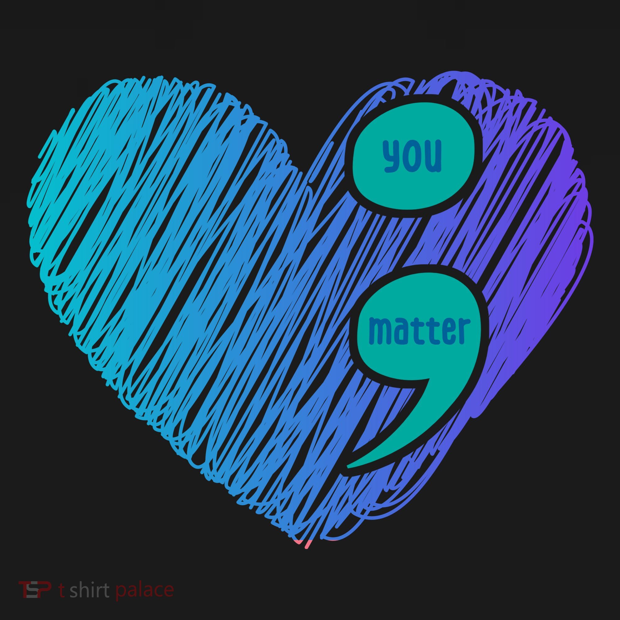 You Matter Semi Colon Heart Suicide Awareness Prevention Mousepad