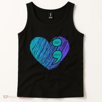 You Matter Semi Colon Heart Suicide Awareness Prevention Tank Top thumb 2