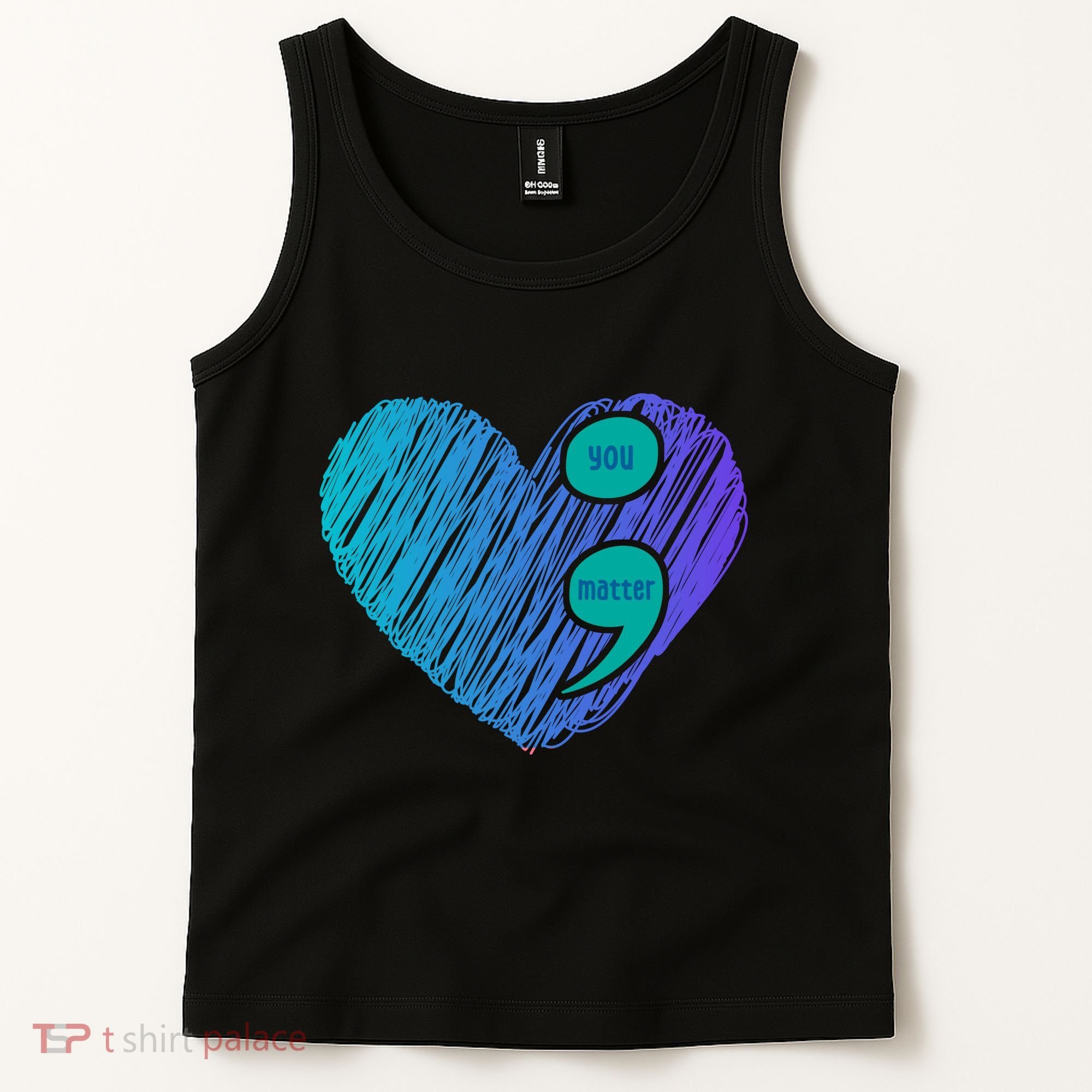 You Matter Semi Colon Heart Suicide Awareness Prevention Tank Top