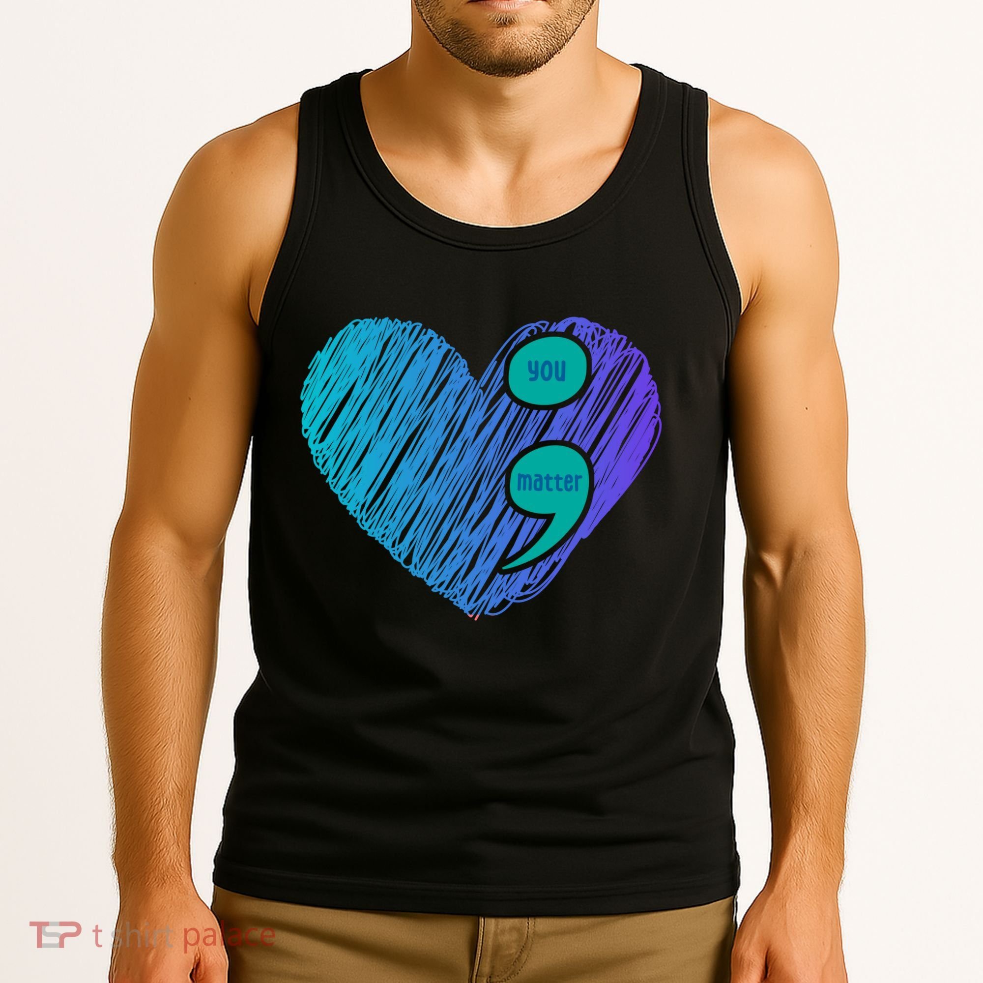 You Matter Semi Colon Heart Suicide Awareness Prevention Tank Top