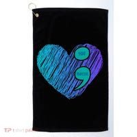 You Matter Semi Colon Heart Suicide Awareness Prevention Golf Towel thumb 0