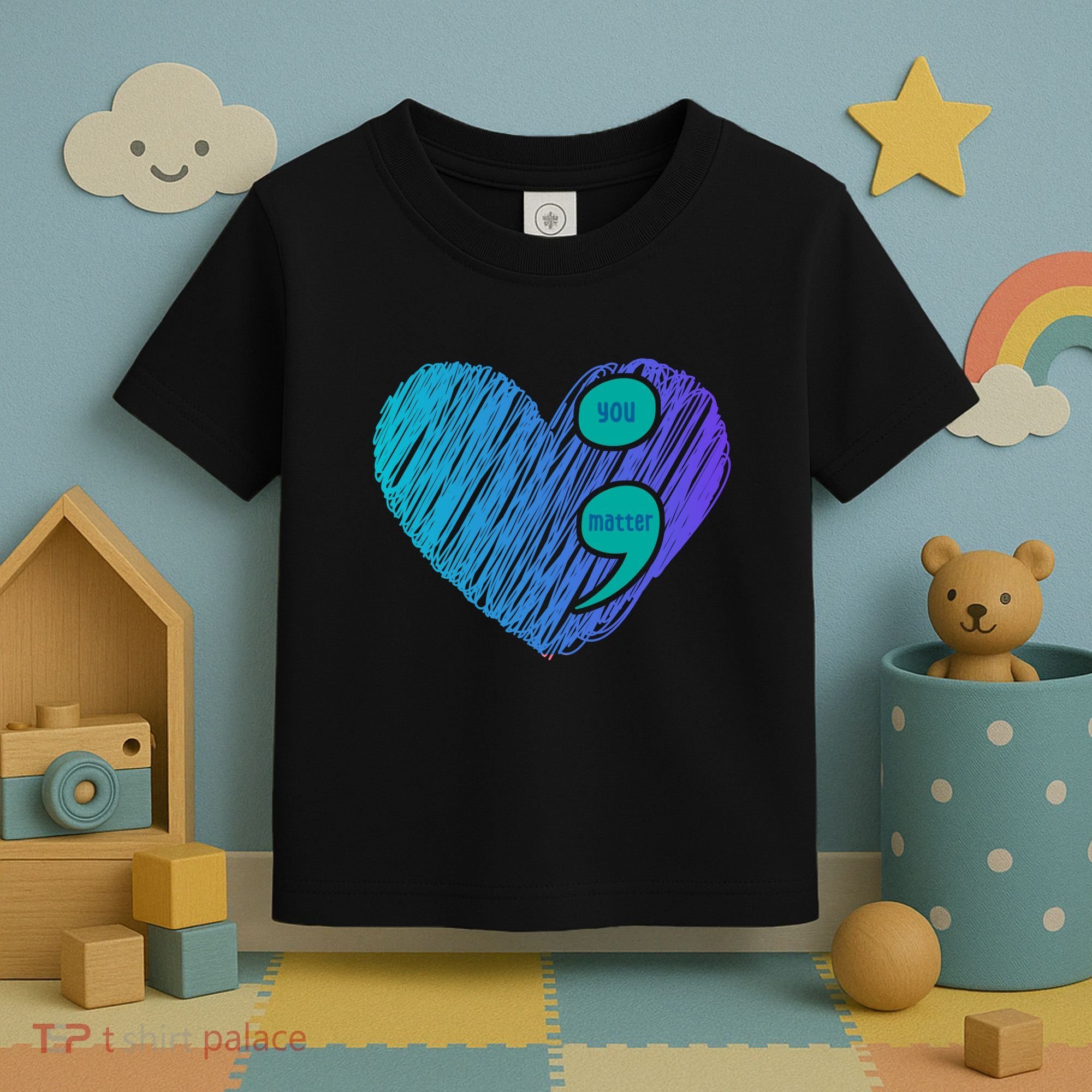 You Matter Semi Colon Heart Suicide Awareness Prevention Toddler T-Shirt