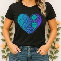 You Matter Semi Colon Heart Suicide Awareness Prevention Women's T-Shirt thumb 2