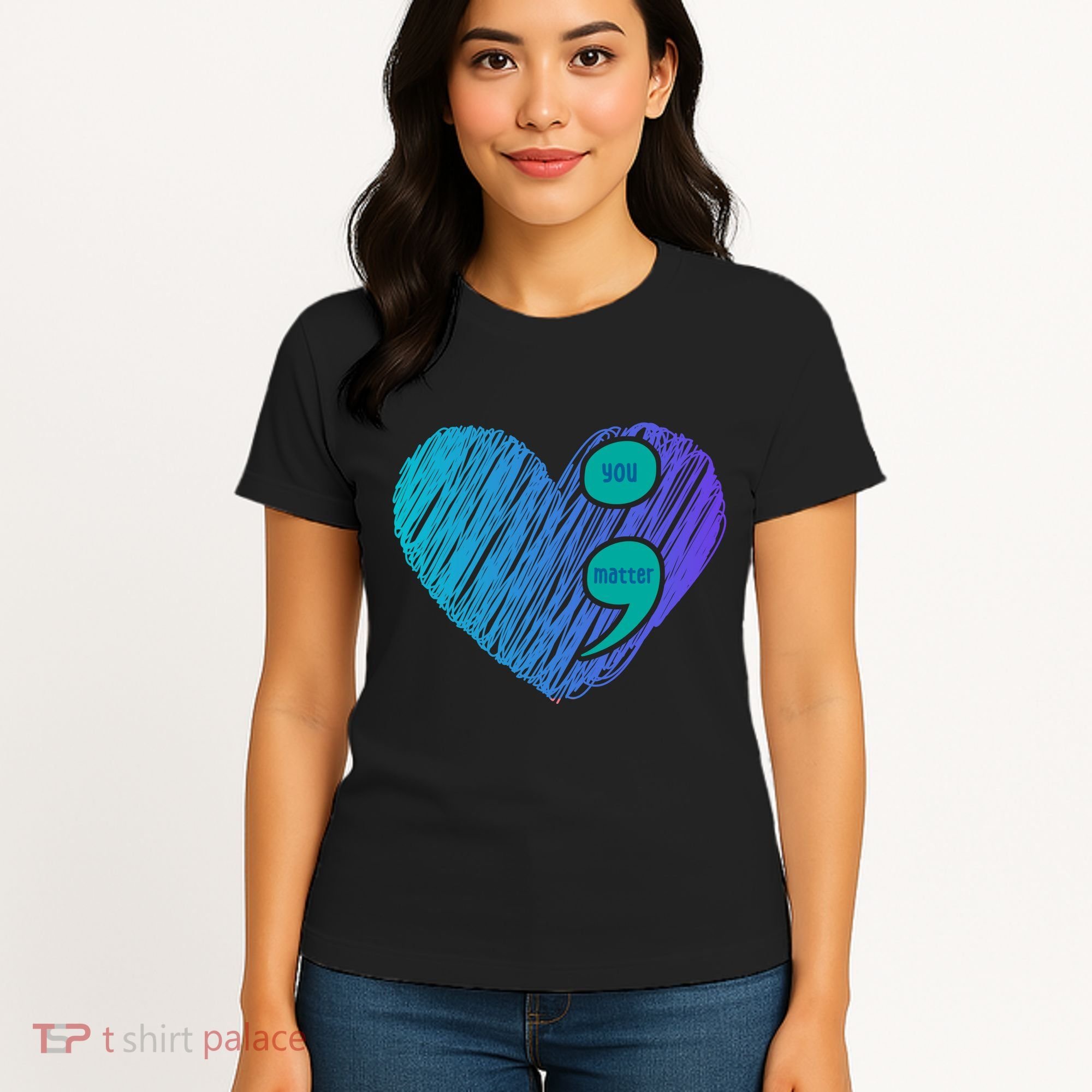 You Matter Semi Colon Heart Suicide Awareness Prevention Women's T-Shirt