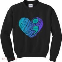 You Matter Semi Colon Heart Suicide Awareness Prevention Kids Sweatshirt thumb 0