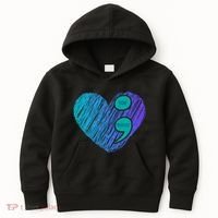 You Matter Semi Colon Heart Suicide Awareness Prevention Kids Hoodie thumb 0
