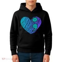 You Matter Semi Colon Heart Suicide Awareness Prevention Kids Hoodie thumb 4