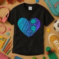 You Matter Semi Colon Heart Suicide Awareness Prevention Kids T-Shirt thumb 3