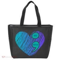 You Matter Semi Colon Heart Suicide Awareness Prevention Tote Bag thumb 0