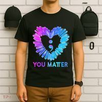 You Matter Suicide Prevention Awareness Teal Purple Heart T-Shirt thumb 6