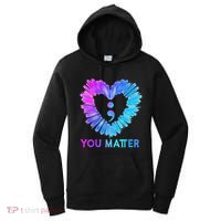 You Matter Suicide Prevention Awareness Teal Purple Heart Women's Hoodie thumb 0