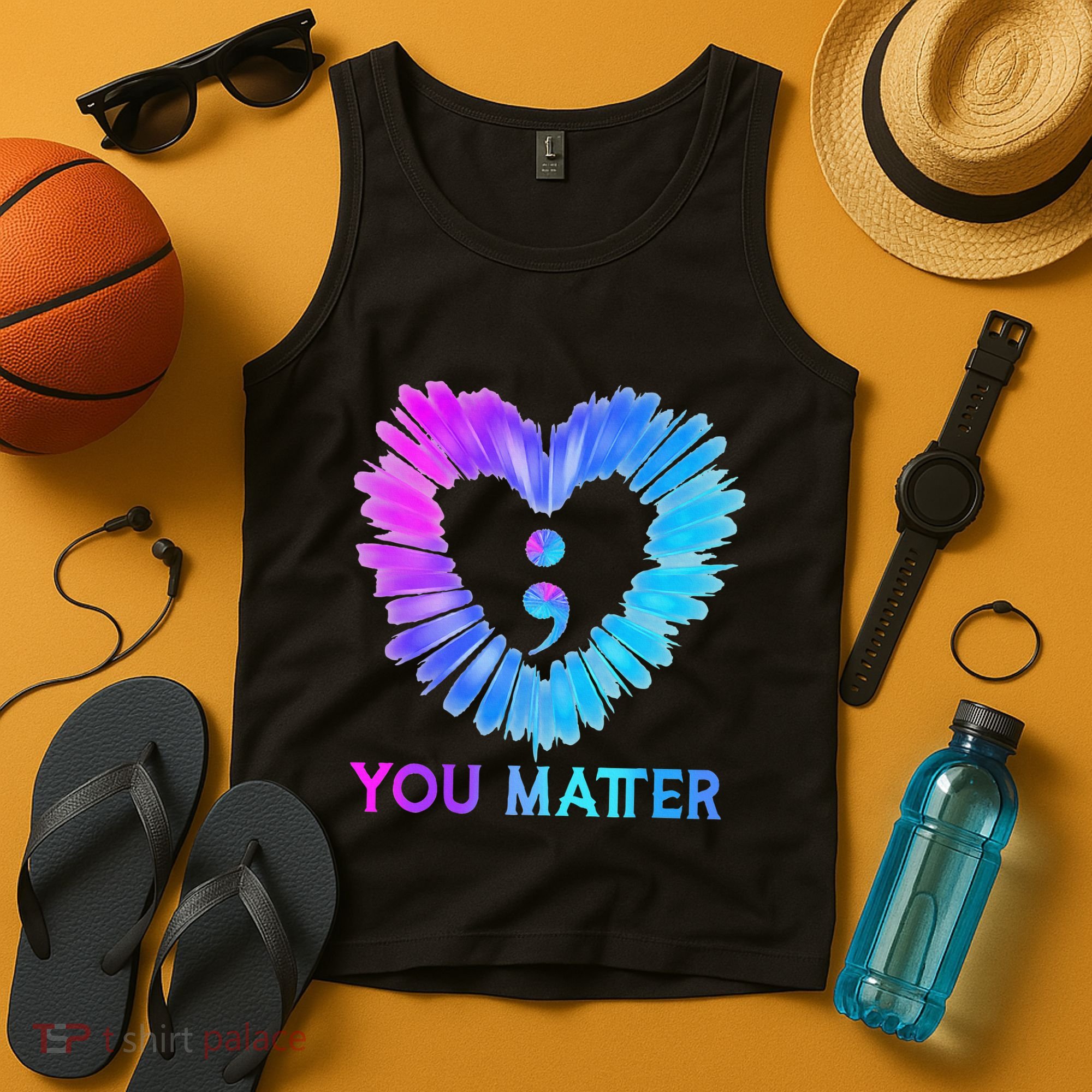 You Matter Suicide Prevention Awareness Teal Purple Heart Tank Top