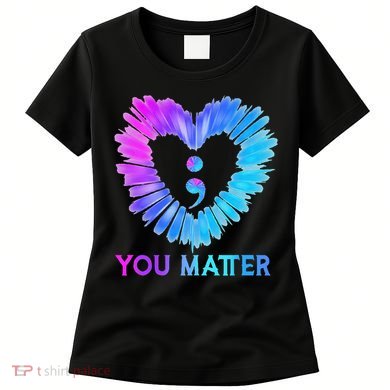 You Matter Suicide Prevention Awareness Teal Purple Heart Women's T-Shirt