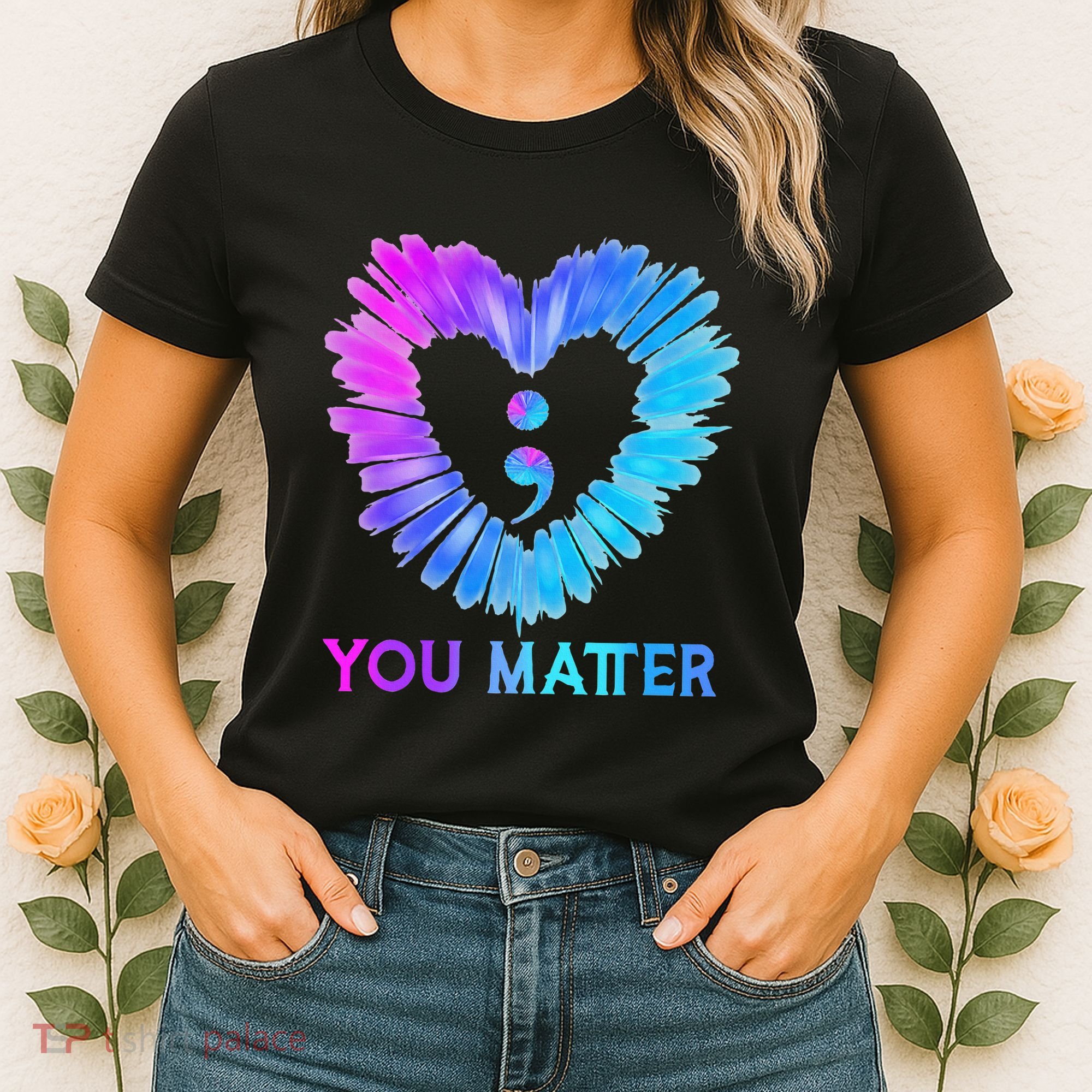 You Matter Suicide Prevention Awareness Teal Purple Heart Women's T-Shirt