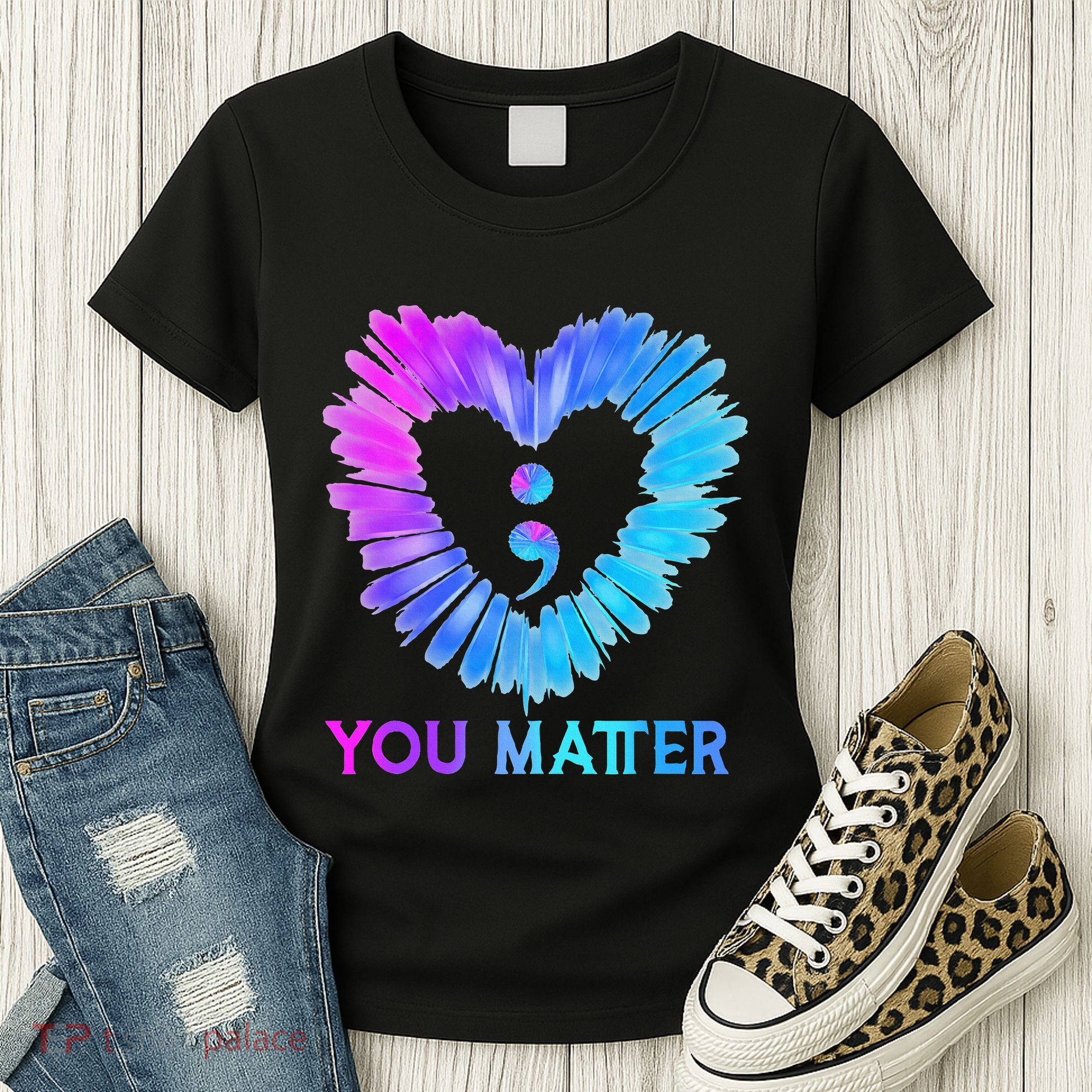 You Matter Suicide Prevention Awareness Teal Purple Heart Women's T-Shirt