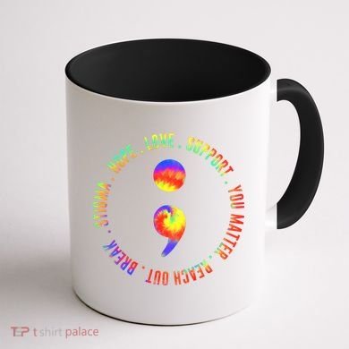 You Matter Semicolon Suicide Prevention Awareness Coffee Mug back
