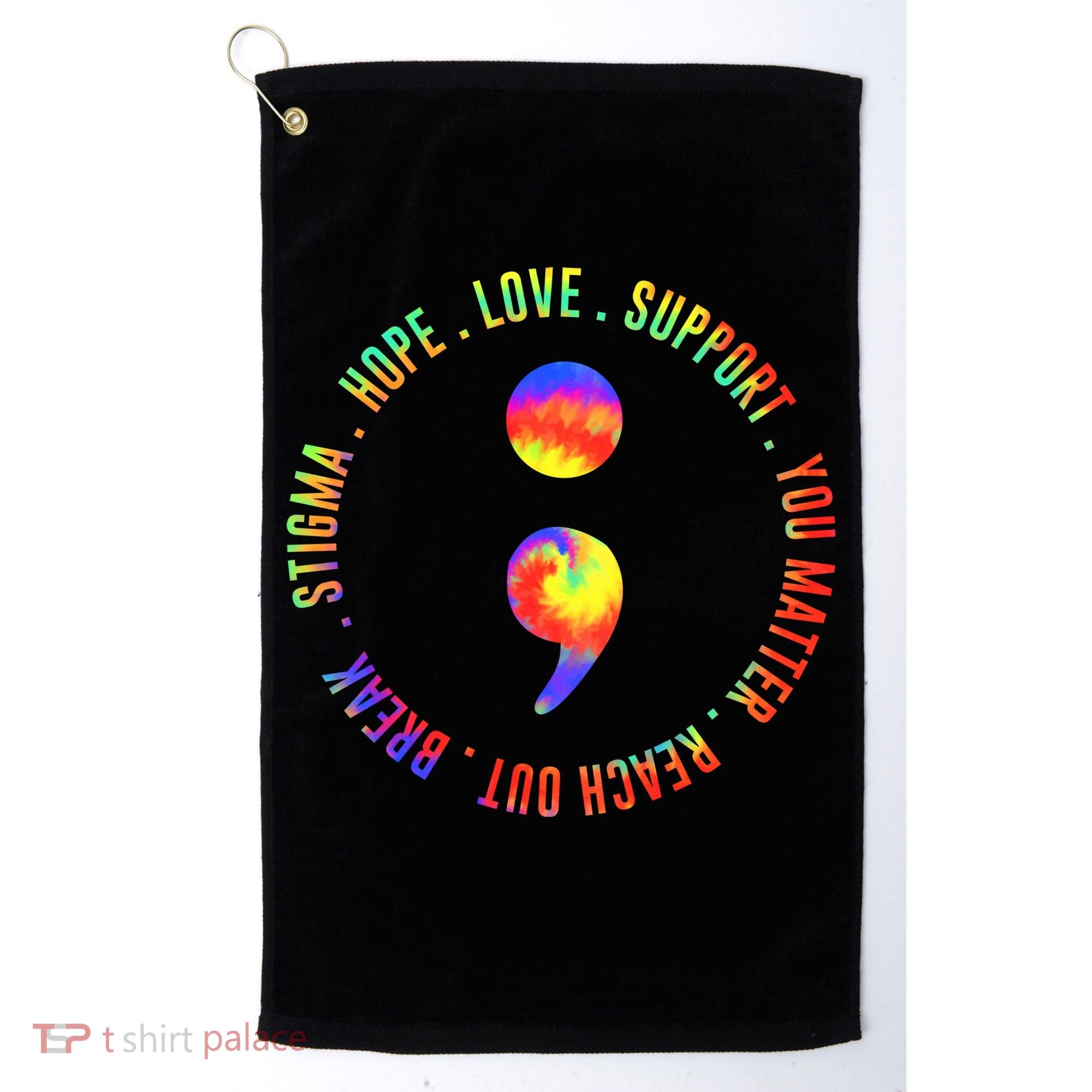 You Matter Semicolon Suicide Prevention Awareness Golf Towel
