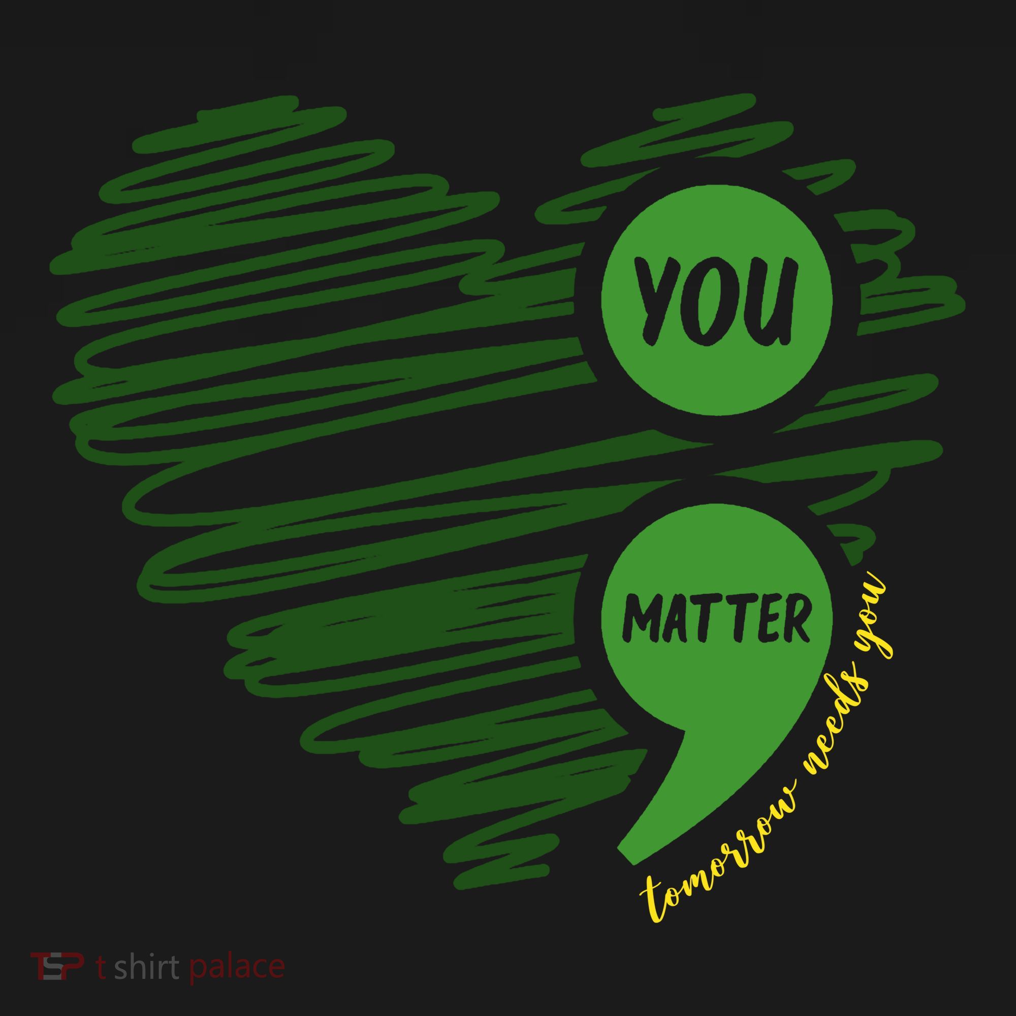 You Matter Semicolon Heart Mental Health Awareness Mousepad