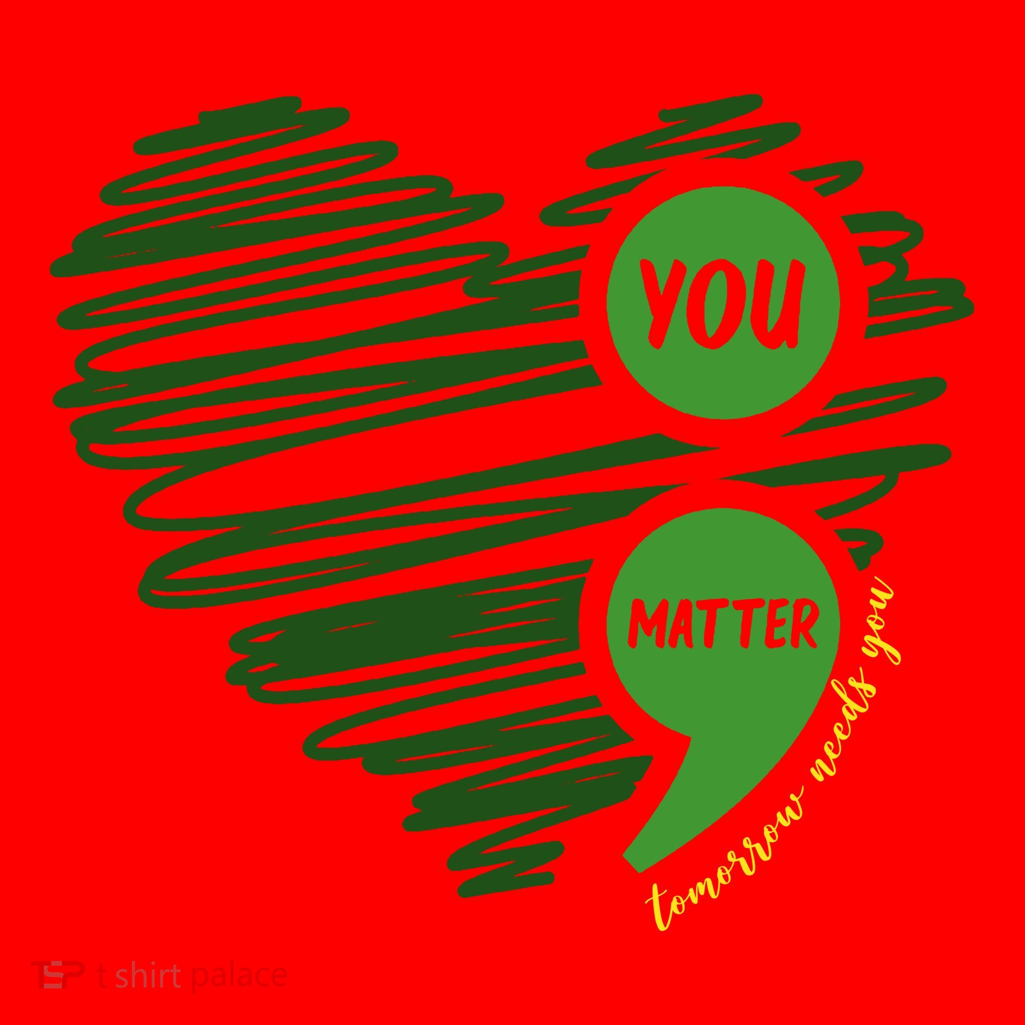 You Matter Semicolon Heart Mental Health Awareness Santa Hat