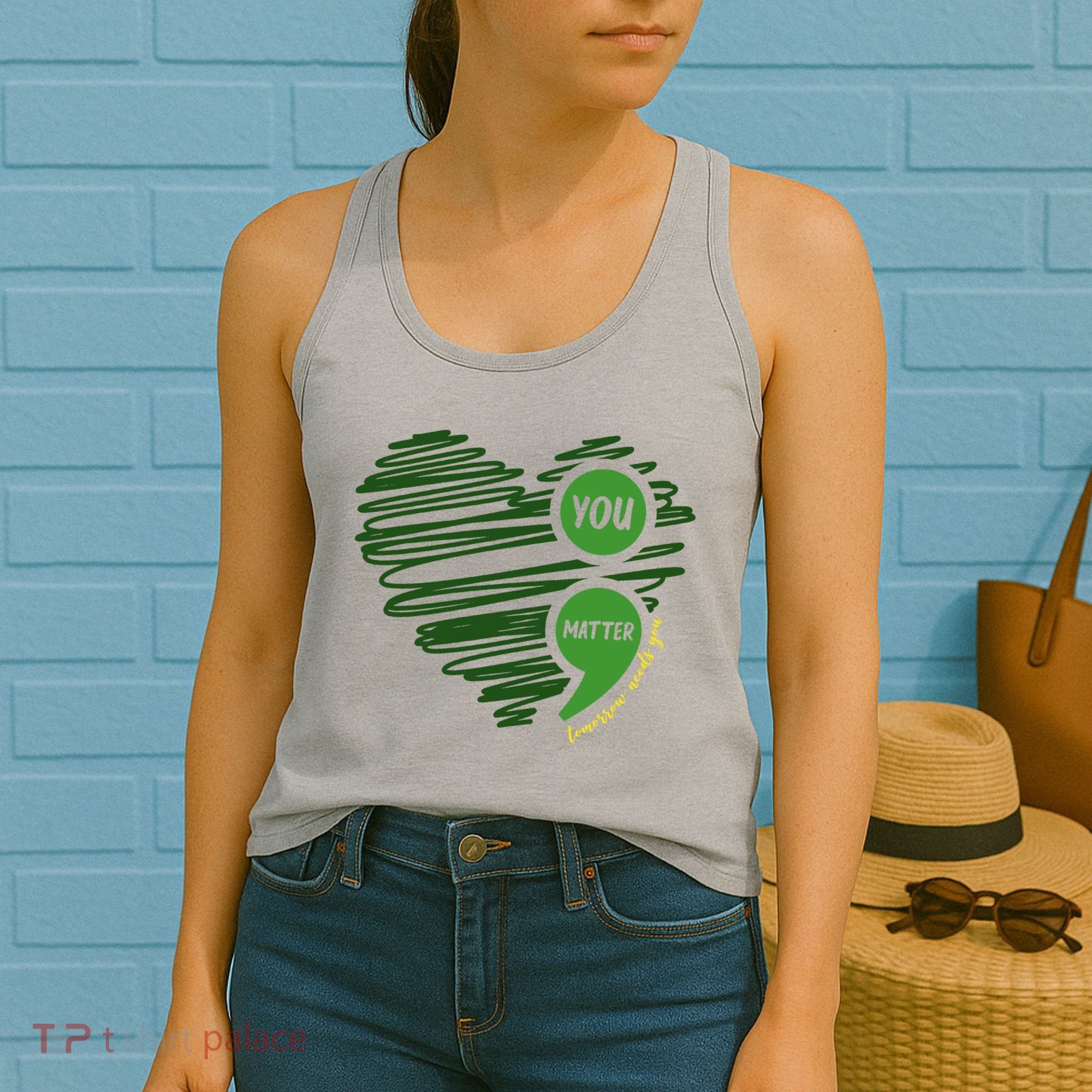 You Matter Semicolon Heart Mental Health Awareness Women's Tank Top