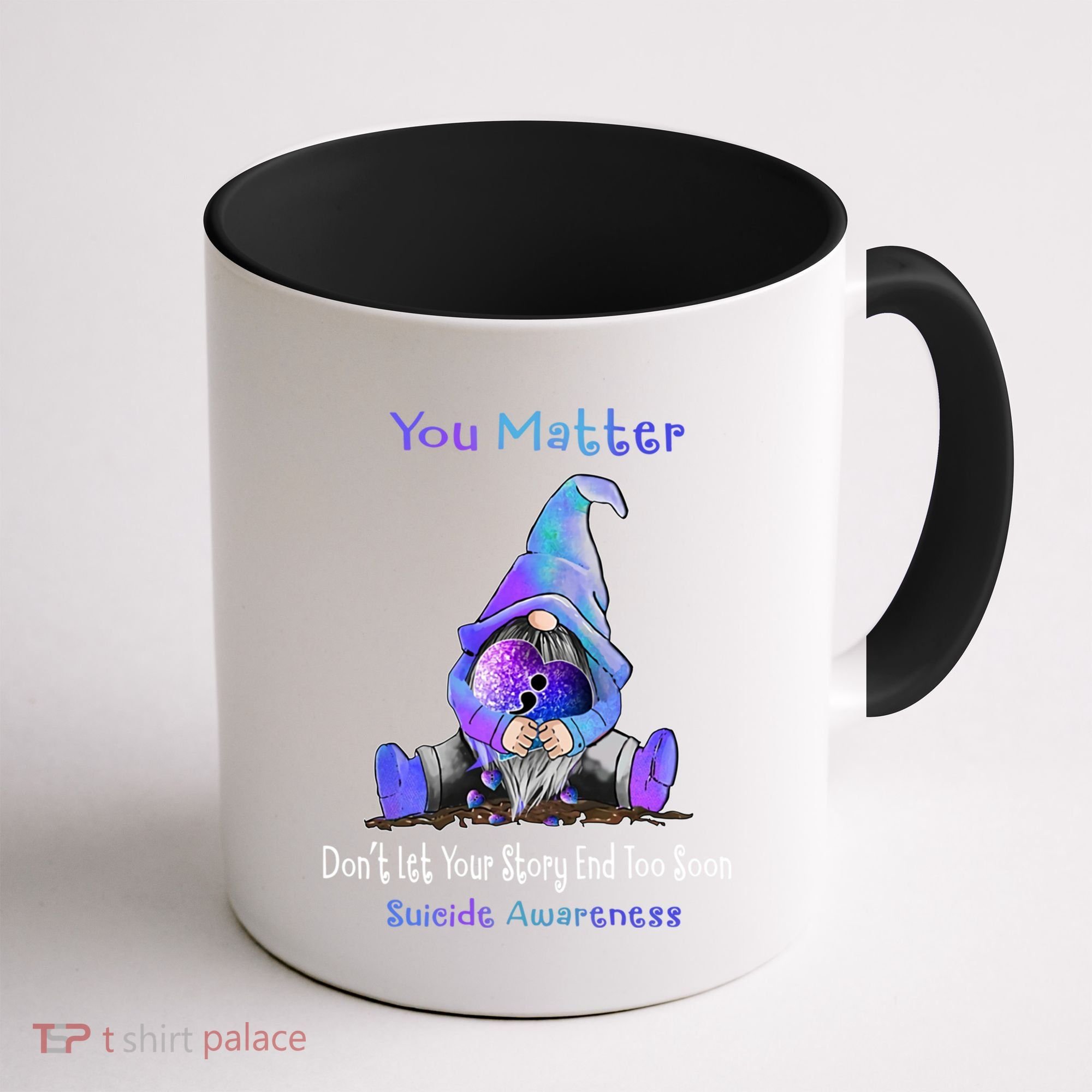 You Matter Suicide Prevention Teal Purple Awareness Heart Gift Coffee Mug