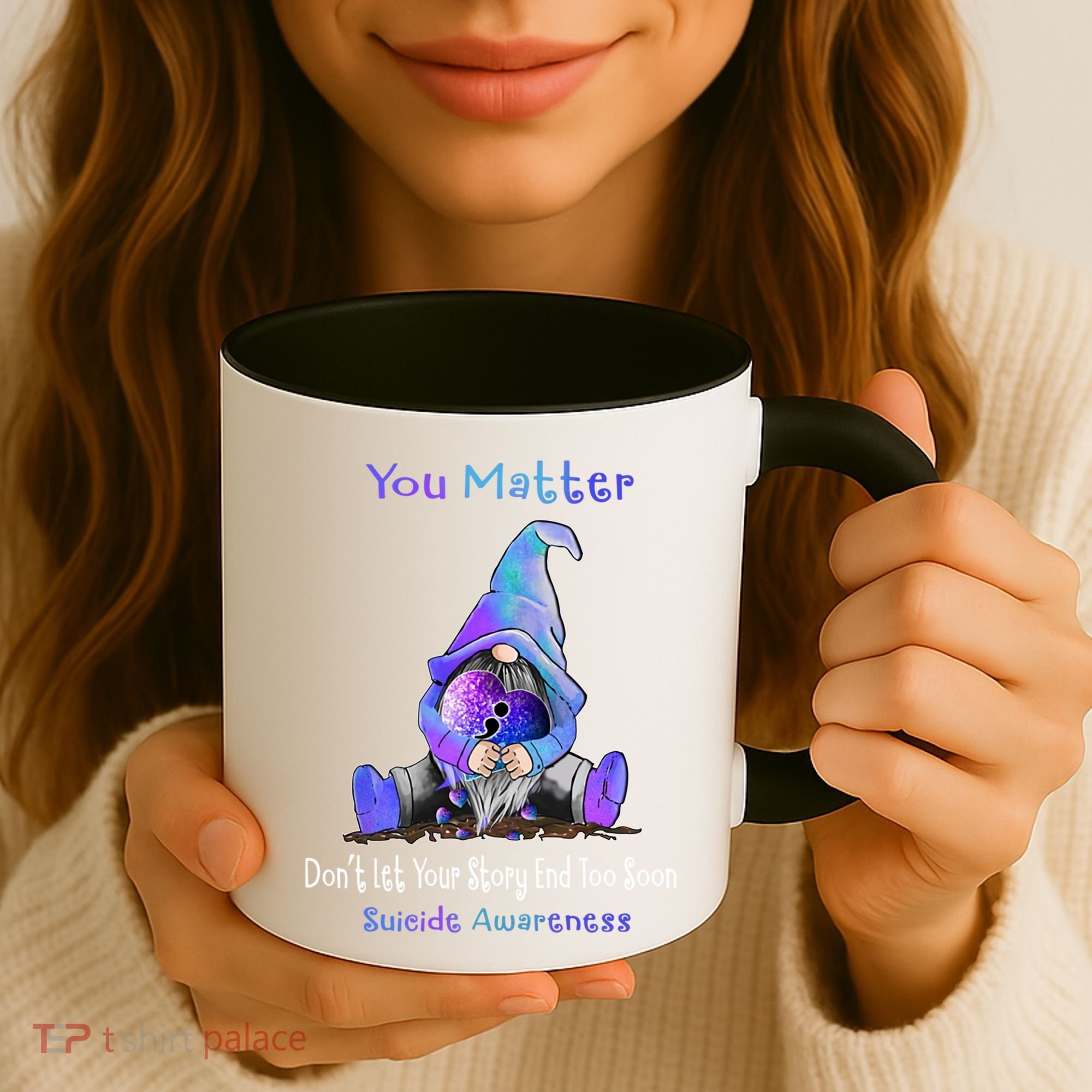 You Matter Suicide Prevention Teal Purple Awareness Heart Gift Coffee Mug