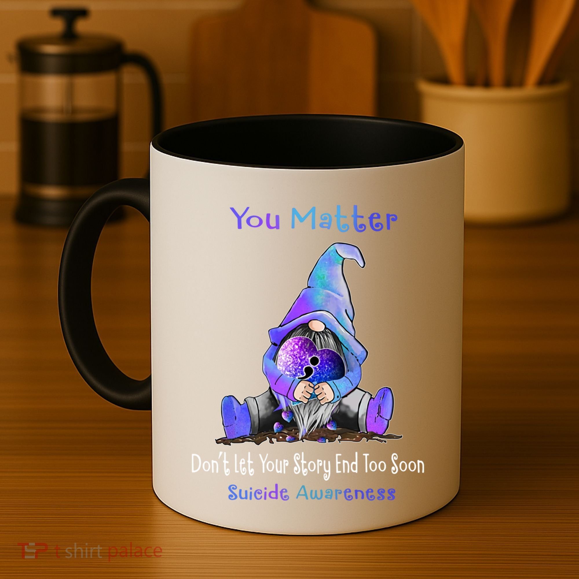 You Matter Suicide Prevention Teal Purple Awareness Heart Gift Coffee Mug